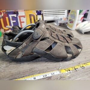 Teva Deacon Fisherman Sandal Men's Brown Hook & Loop Mesh Water Resistant Sz 12